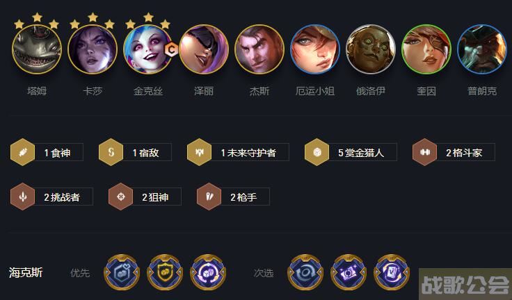 云顶之弈s6.5双人模式赏金猎人阵容推荐 -云顶之弈赏金猎人阵容搭配任务完成方法