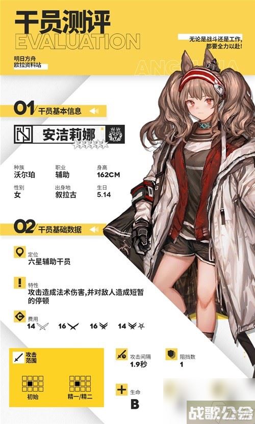 明日方舟辅助干员安洁莉娜测评 安洁莉娜值得培养吗,明日方舟资讯