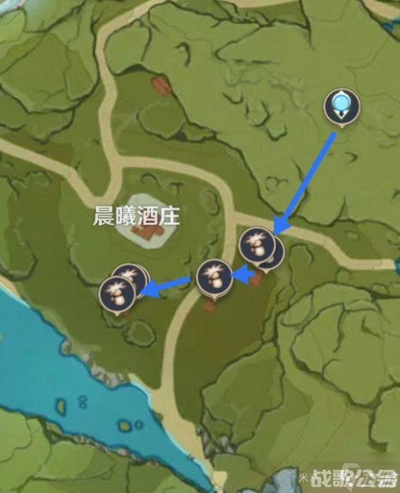 《原神》慕风蘑菇分布图 3.8慕风蘑菇采集路线介绍,原神资讯