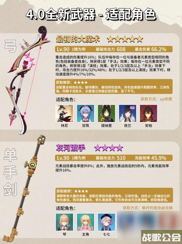 原神4.0新增武器效果及获取方法推荐