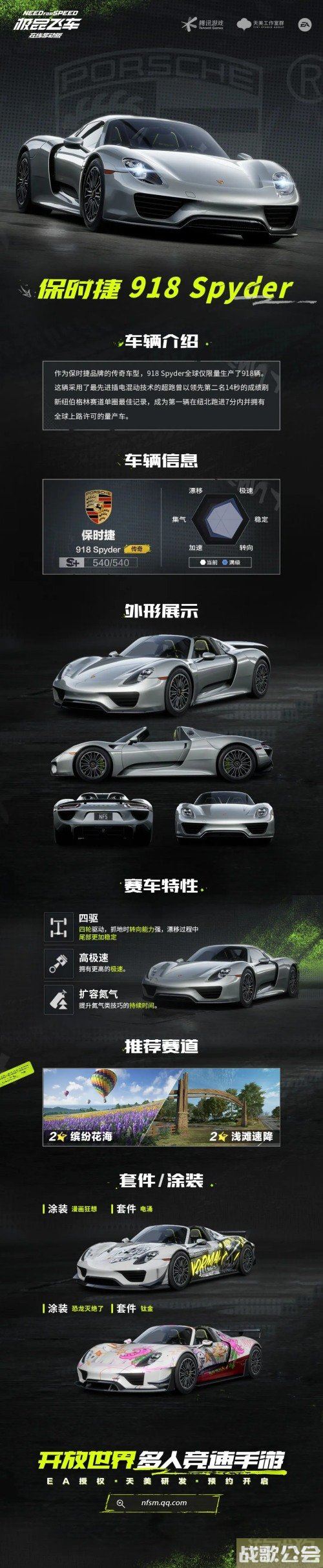 极品飞车集结保时捷918 Spyder赛车特性一览