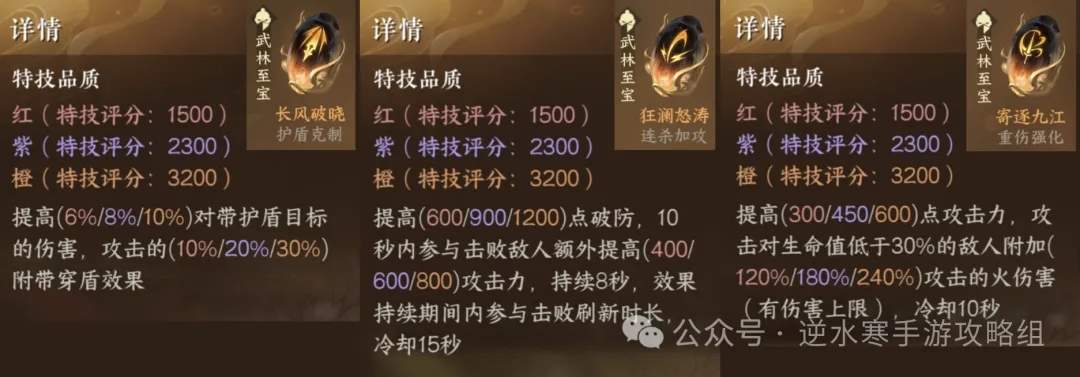 逆水寒手游2.2.1自选橙色特技推荐攻略