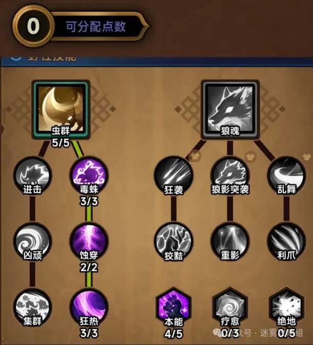 迷雾大陆S4德鲁伊毒蜘蛛bd毕业模板