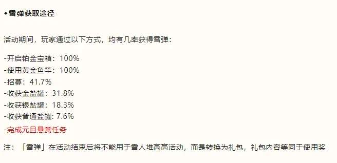 咸鱼之王2025元旦活动雪人高高新年到雪弹获得攻略