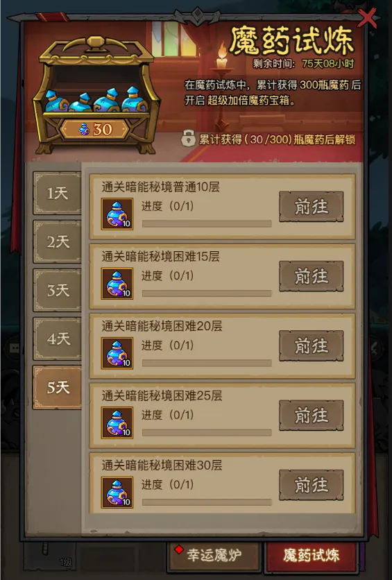 英雄没有闪魔药试炼幸运魔炉玩法攻略详解