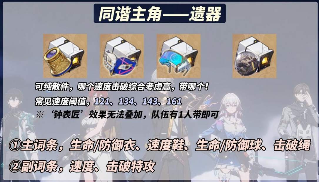 崩坏星穹铁道装备词条怎么搭配